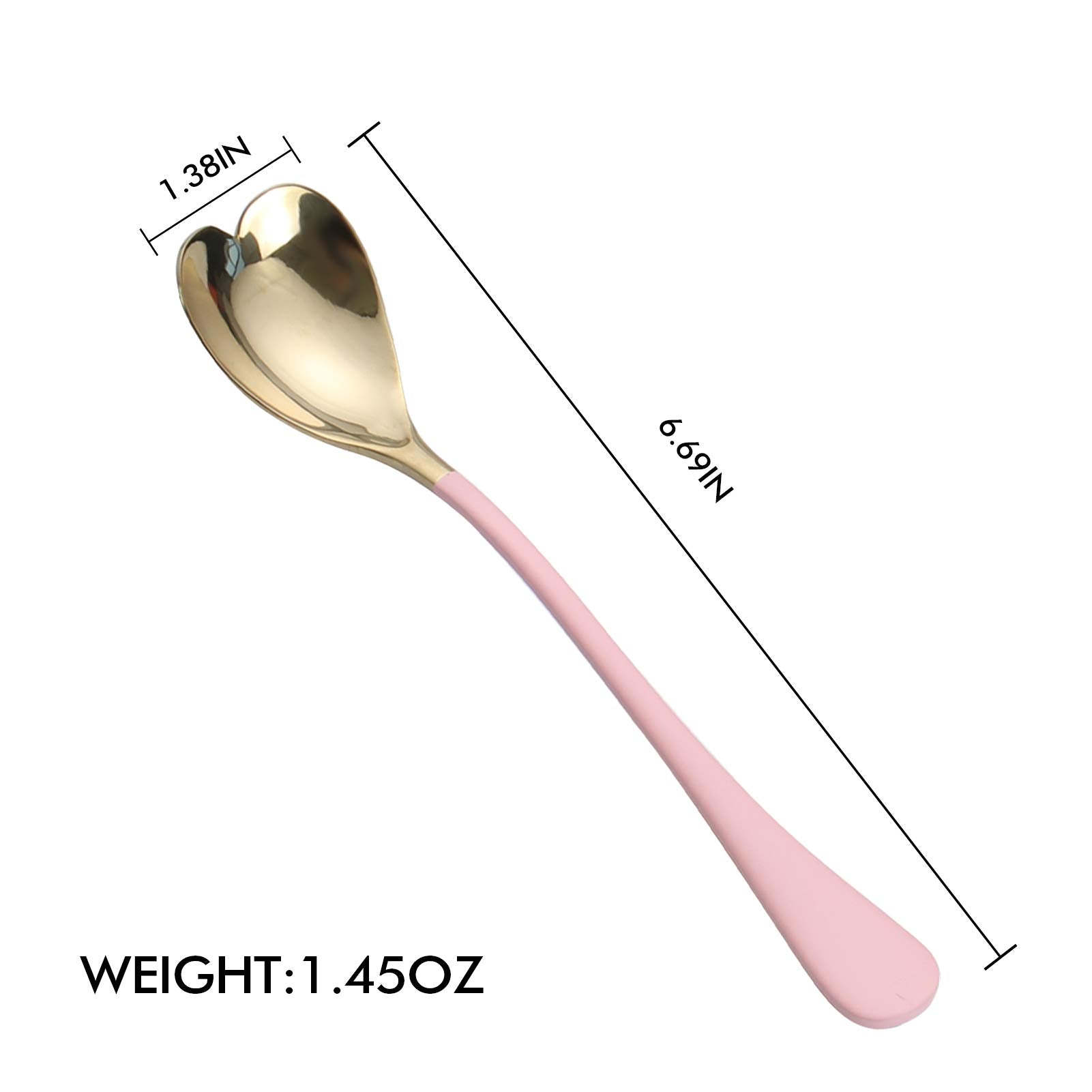 Hissf Dessert Spoons, Heart Shaped Spoons, 18/10 Stainless Steel Spoon Set, 6.7 Inches, Ice Cream Spoons, Stirring Spoon,Set Of